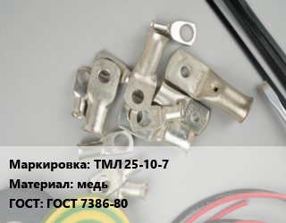 Наконечник кабельный ТМЛ 25-10-7 медь ГОСТ: ГОСТ 7386-80, шт, луженый цена от 35.44 Тг / шт, где купить, условия доставки в Актау и Мангистауской области